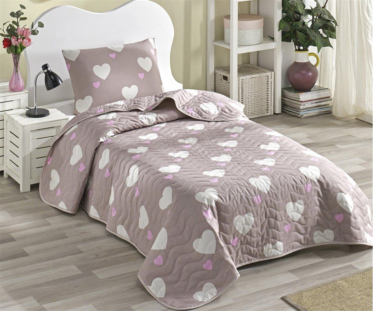 

Покрывало стеганное с наволочкой Eponj Home - Herz gulkurusu 160*220