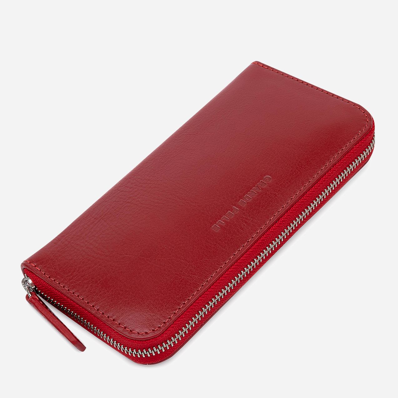 Акция на Жіночий шкіряний гаманець Grande Pelle leather-11563 Червоний от Rozetka