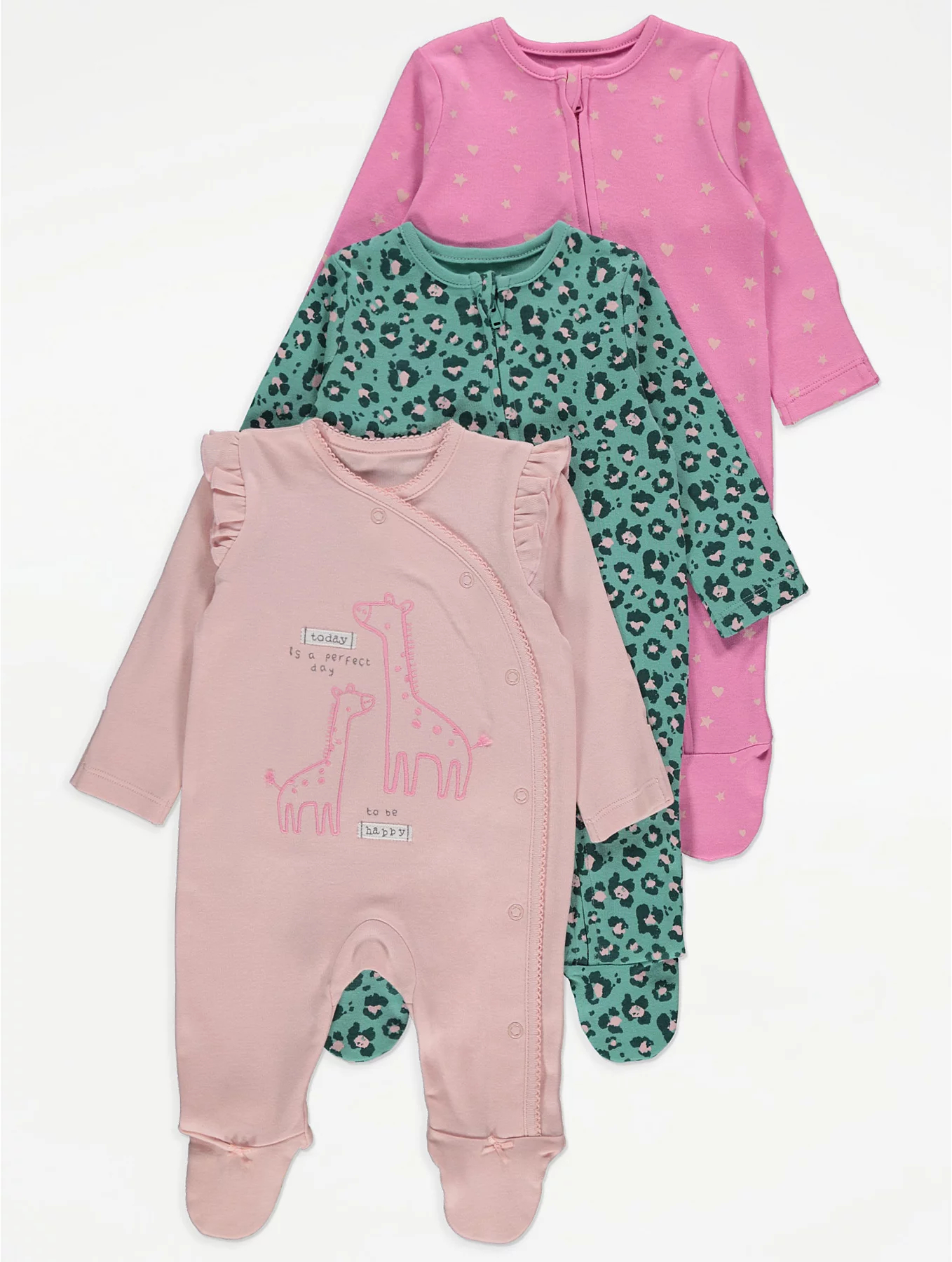 

Человечек George G006803201 3 шт 0-3M 56-62 см Розовый с зелёным (G006803201-0-3)