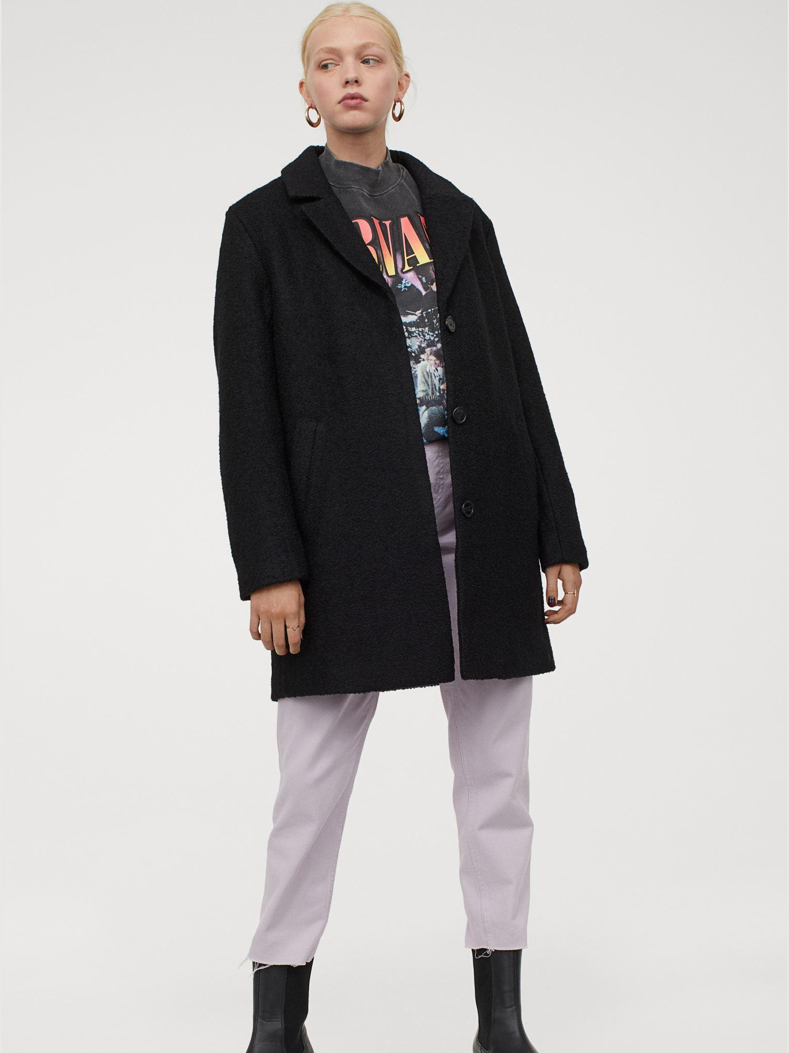 

Пальто H&M XAZ227014OWHW  Черное, Пальто H&M XAZ227014OWHW XS Черное