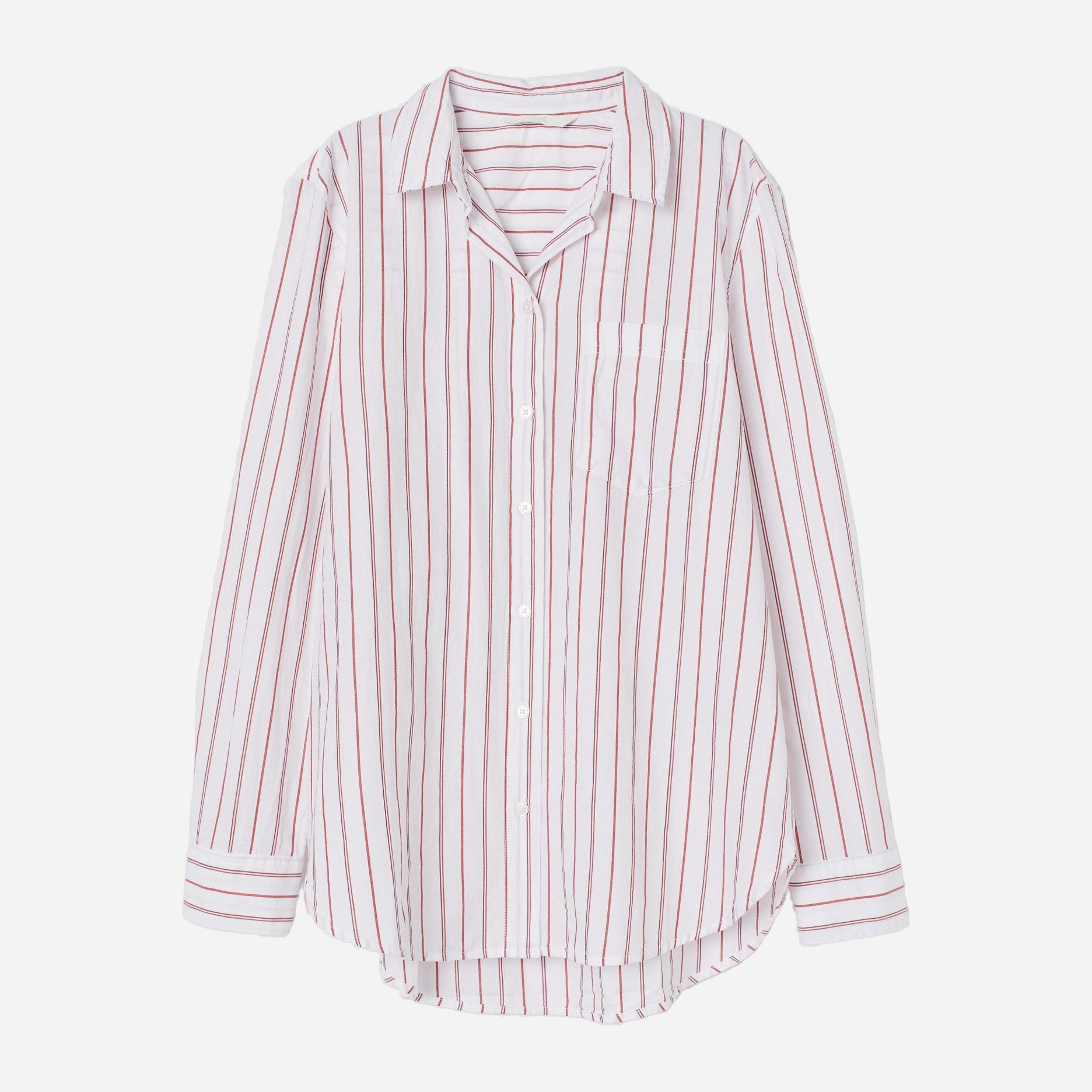 

Рубашка H&M XAZ187141FLCQ  Белая с красным, Рубашка H&M XAZ187141FLCQ 32 Белая с красным