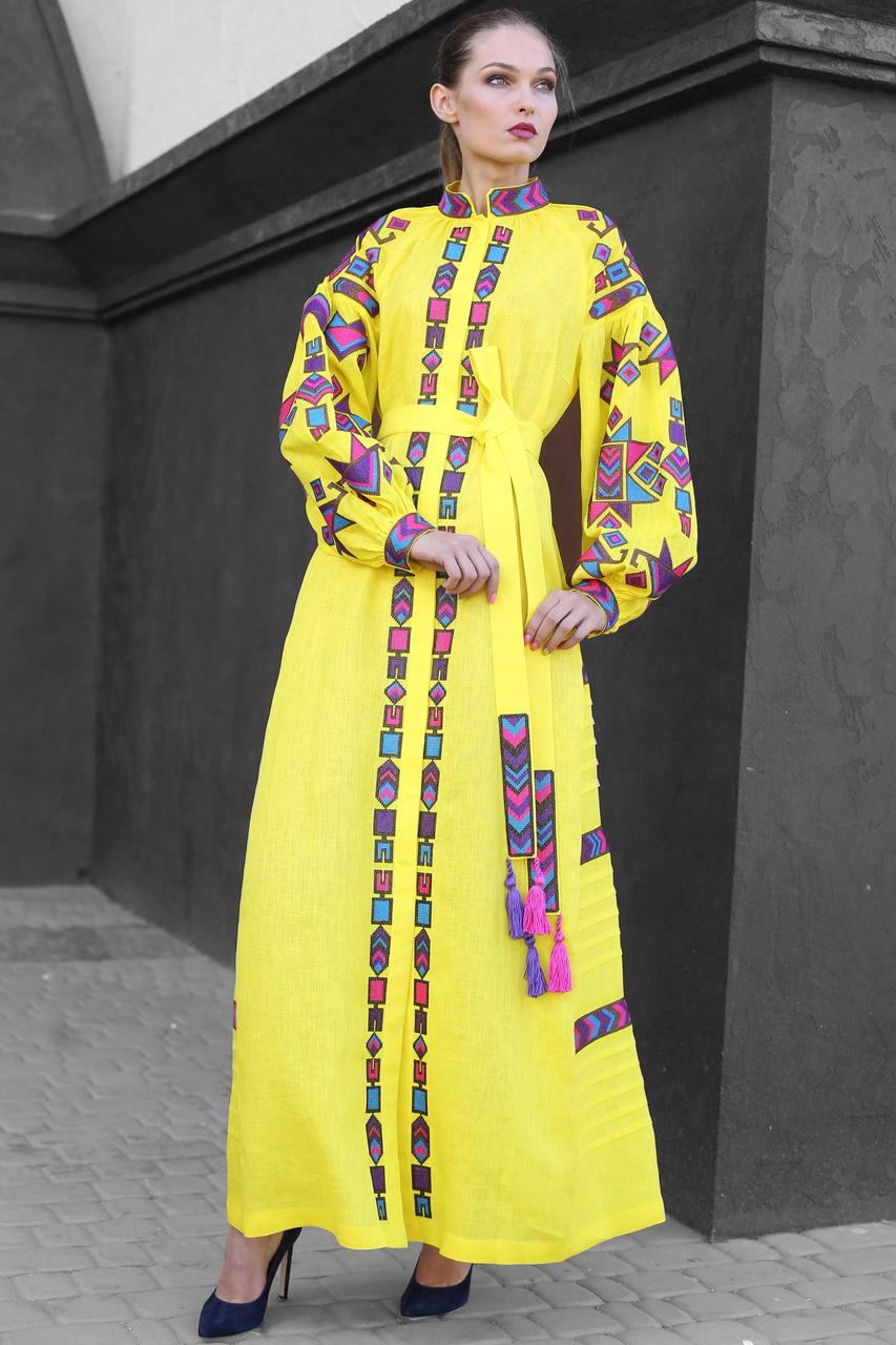 

Платье вышитое HISTROV Antique Carpet Dress - Желтое 17109, Платье вышитое HISTROV Antique Carpet Dress 48-50 Желтое 17109