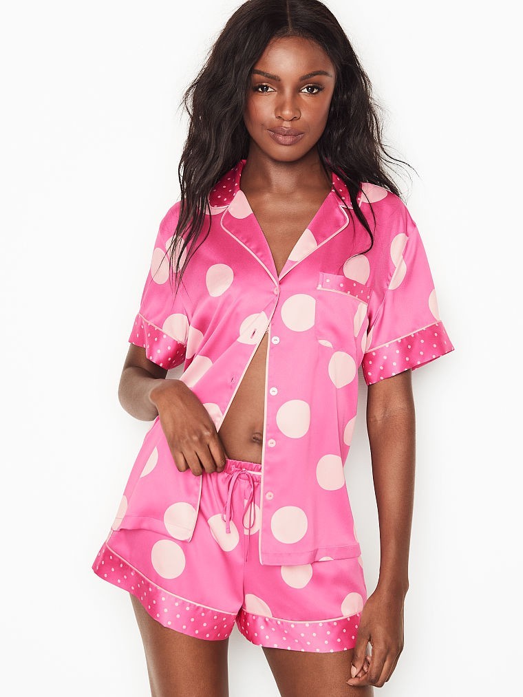 

Пижама шелковистая Victoria's Secret 406-058 ХS Розовая