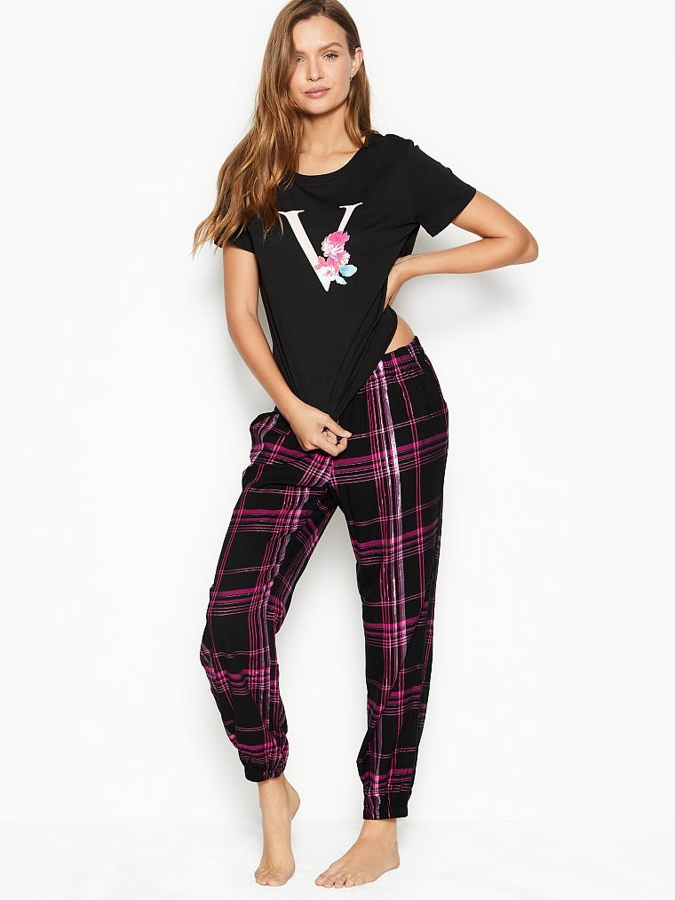 

Піжама Victoria's Secret 411-551 М Чорна клітина
