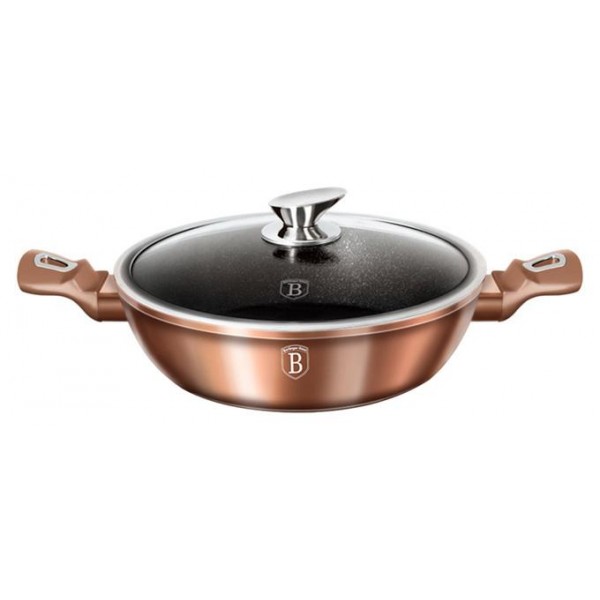 

Сотейник из алюминия Berlinger Haus Rose Gold (3.8 л) с крышкой, индукционная с антипригарным покрытием Ø28 см