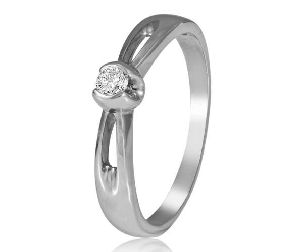 

Кольцо из белого золота с бриллиантом "Северное сияние", КД7481/1, 17 размер