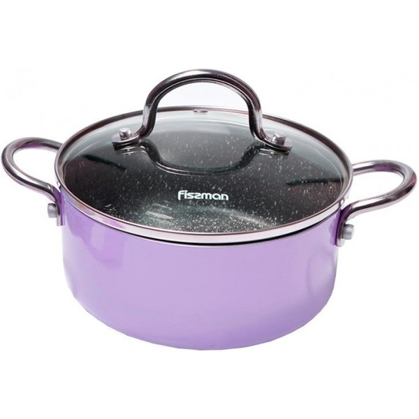 

Кастрюля из алюминия Fissman Mini Chef Purple 1.8 л с антипригарным покрытием Ø18 см