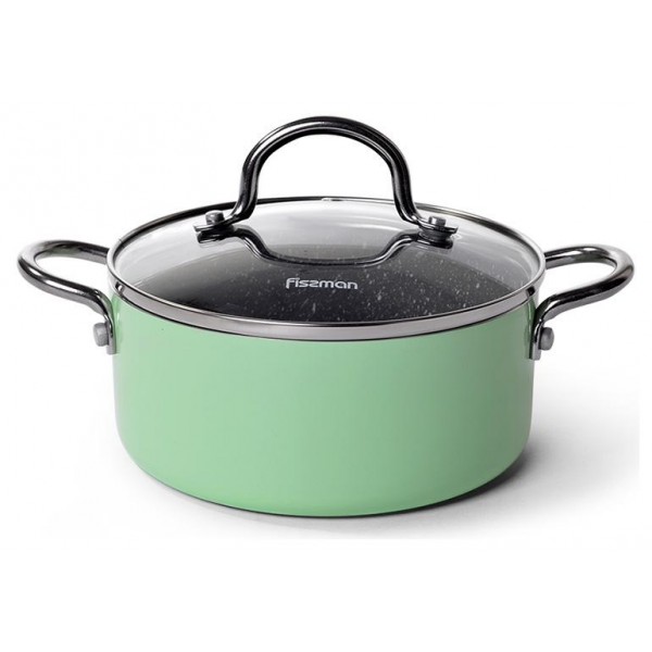

Кастрюля из алюмини Fissman Mini Chef Green 1.3 л с антипригарным покрытием Ø16 см