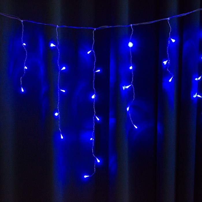 

Гирлянда STARLIGHT бахрома 100LED синяя 3,2x0.7м, прозрачный провод