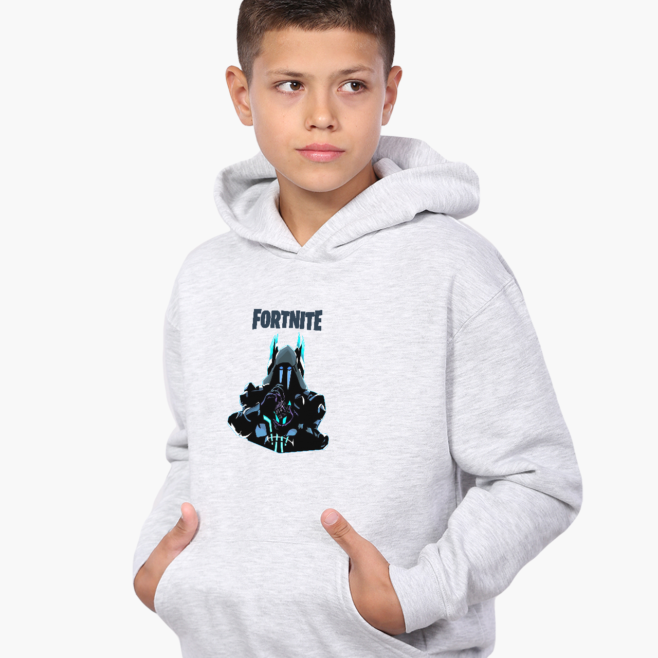 

Худи детский Фортнайт (Fortnite) Светло-серый меланж (9298-1195) 140 см