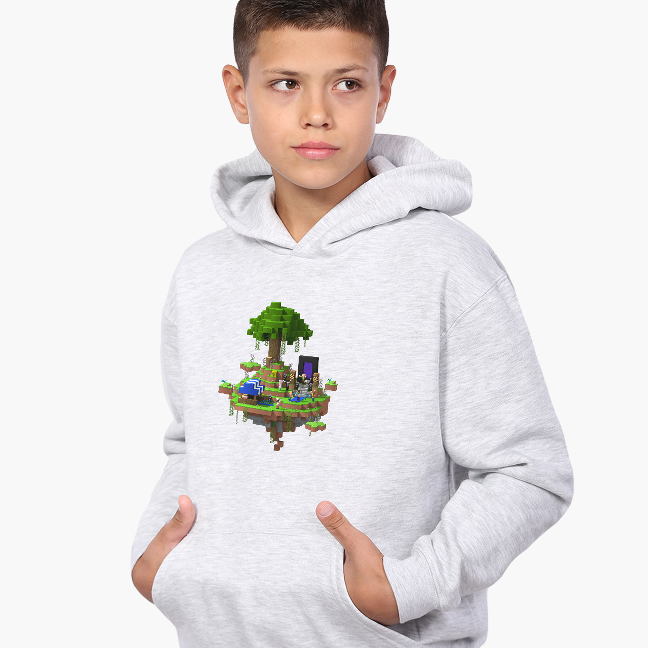 

Худи детский МайнКрафт (MineCraft) Светло-серый меланж (9298-1177) 152 см