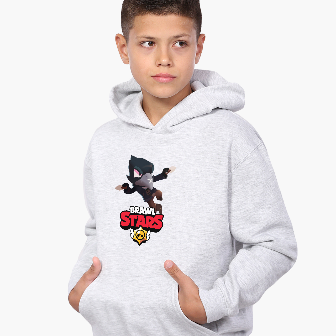 

Худи детский Бравл Старс Ворон (Brawl Stars Crow) Светло-серый меланж (9298-1023) 128 см