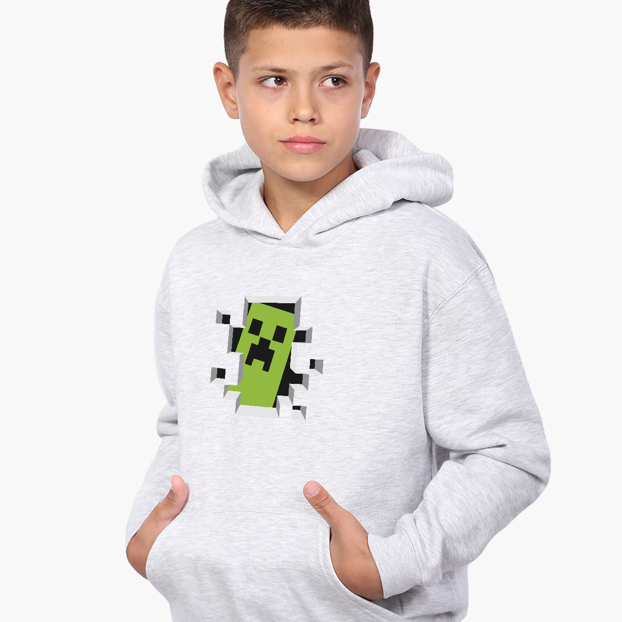 

Худи детский МайнКрафт (MineCraft) Светло-серый меланж (9298-1709) 116 см