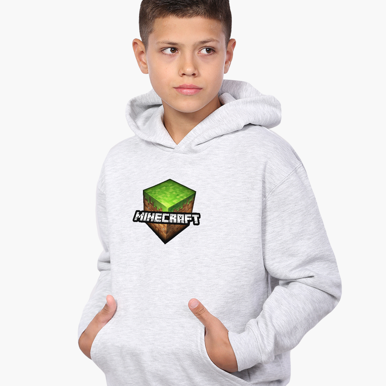 

Худи детский МайнКрафт (MineCraft) Светло-серый меланж (9298-1174) 152 см