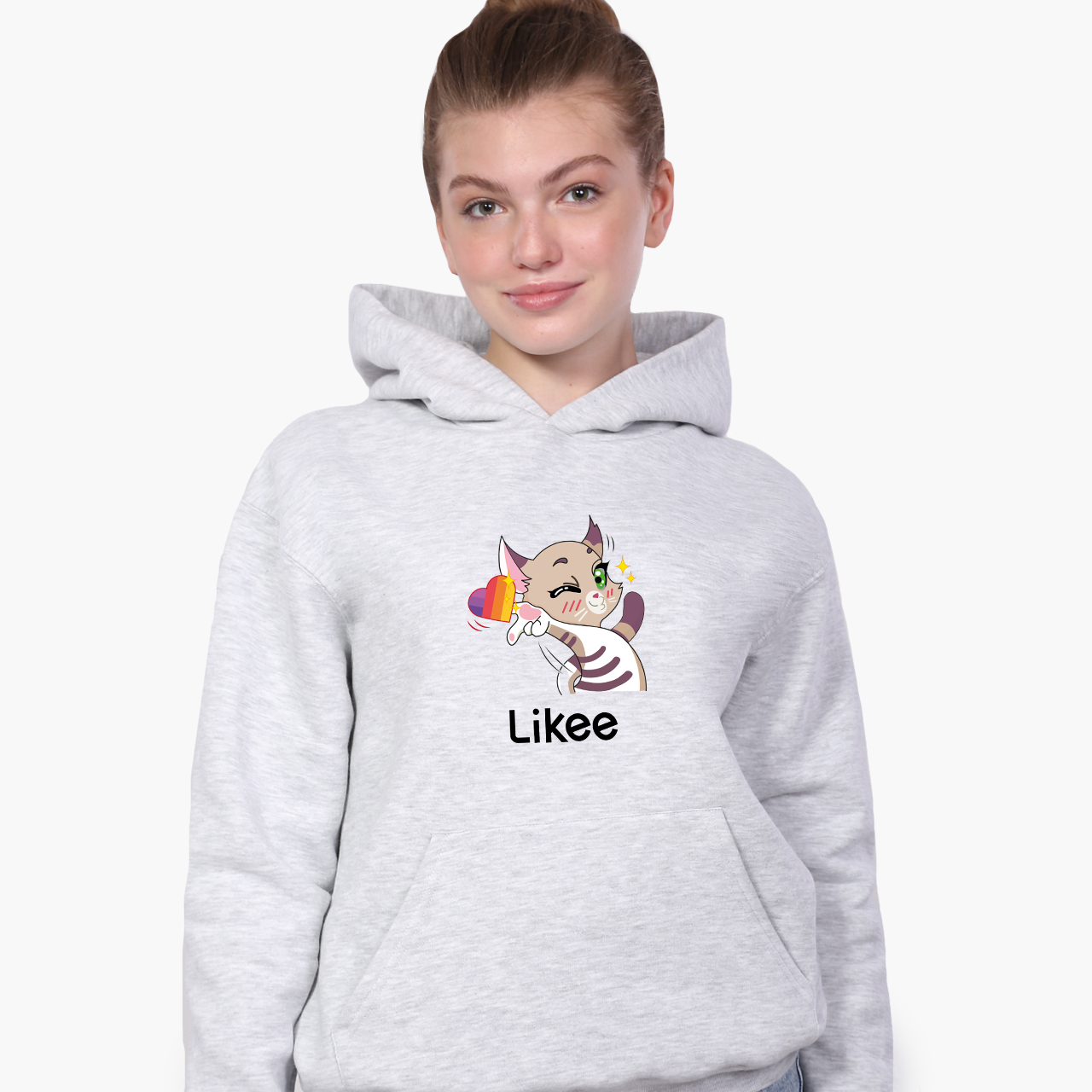 

Худи детский Лайк (Likee Cat) Светло-серый меланж (9298-1032) 152 см