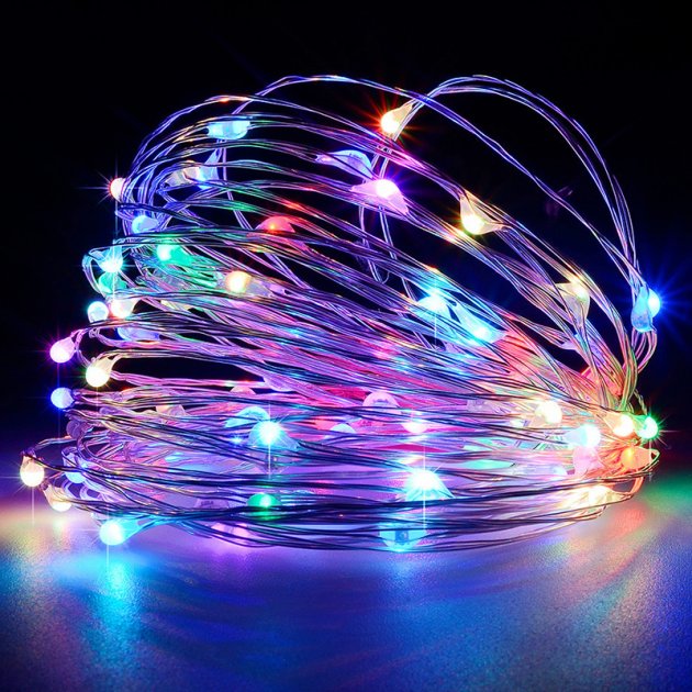 

Светодиодная гирлянда LTL проволка 5м 50LED RGB на батарейках