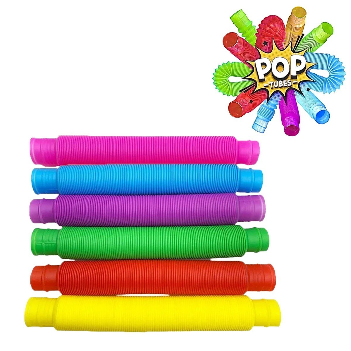 

Розвиваюча трубка pop tubes набір 6 шт. антистрес іграшка поп туб (VS7004511)