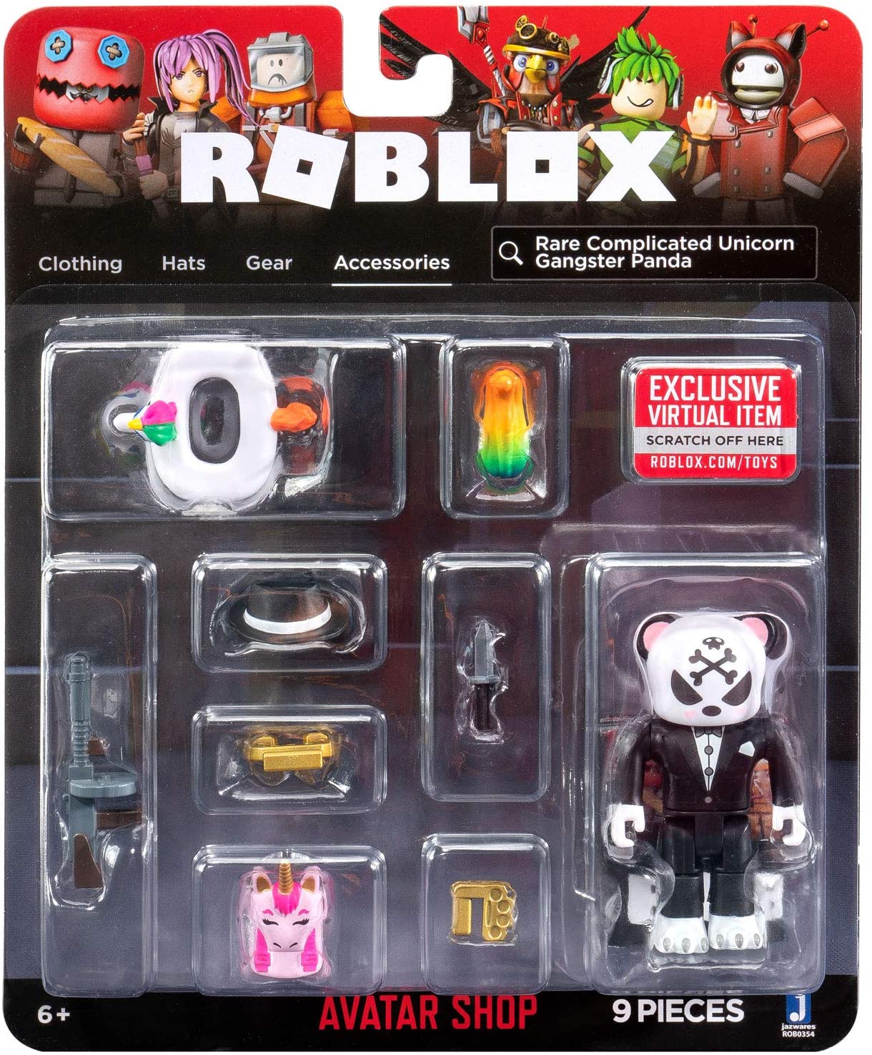 

Роблокс игровой набор с фигуркой Jazwares Roblox Avatar Shop Rare Complicated Unicorn Gangster Panda (ROB0354)