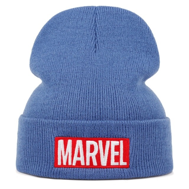 

Трикотажная шапка с вышивкой «Marvel», синий