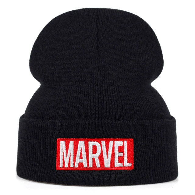 

Трикотажная шапка с вышивкой «Marvel», черный