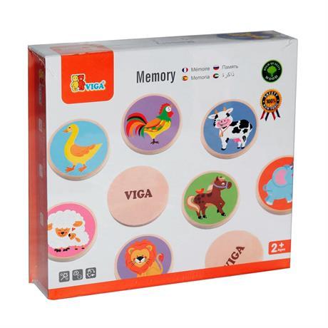 

Дерев'яна настільна гра Viga Toys Меморі-звірята, 32 картки (51308)