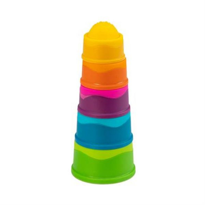 

Развивающая игрушка Fat Brain Toys Пирамидка тактильная Чашки dimpl stack (F293ML)