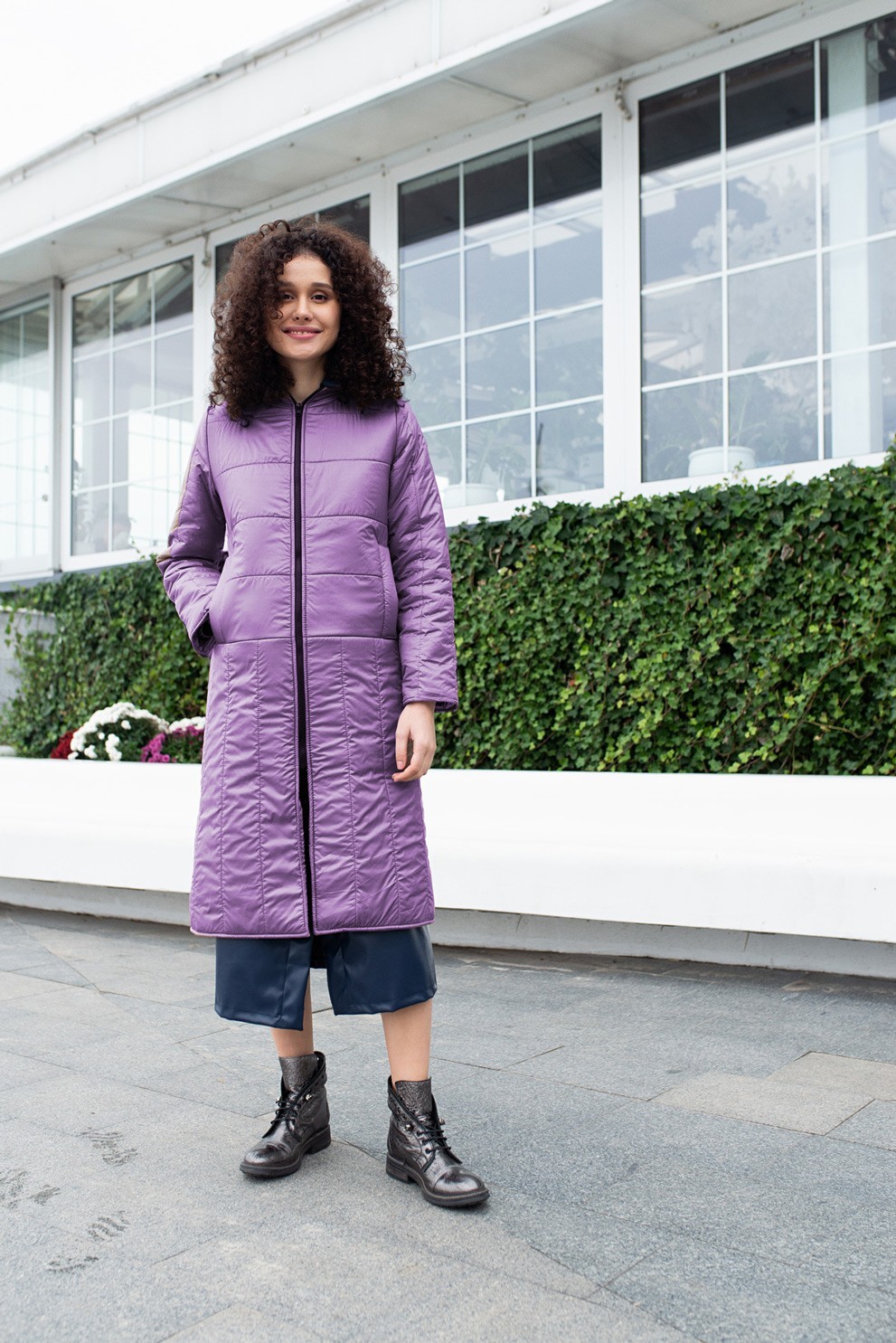 

Пуховик NAVYSAND 40751 миди XL сиреневый