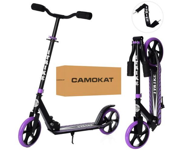

Двухколесный самокат iTrike SR 2-010-10-B-V, складной, Черно-фиолетовый