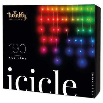

Гирлянда Twinkly Smart LED Icicle RGB 190, BT + WiFi, Gen II, IP44 кабель про (TWI190STP-TEU)