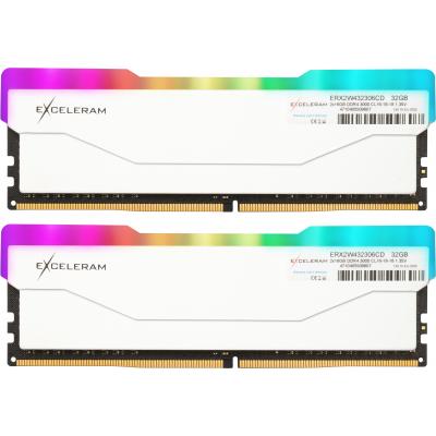 

Модуль памяти для компьютера DDR4 32GB (2x16GB) 3000 MHz RGB X2 Series White eXceleram (ERX2W432306C