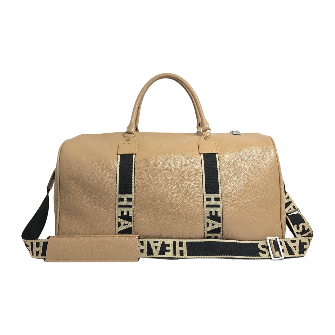 

Большая кожаная сумка Hearts Sport bag SB-20202 капучино с черным