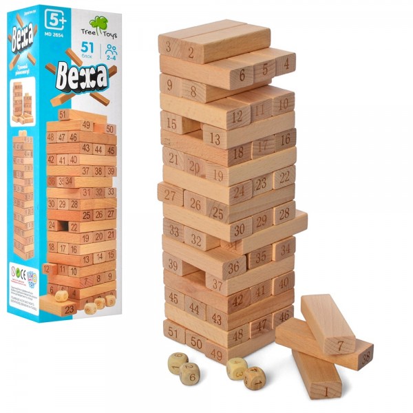 

Игра TREE TOYS MD 2654 Башня, 51шт (BAM005323)
