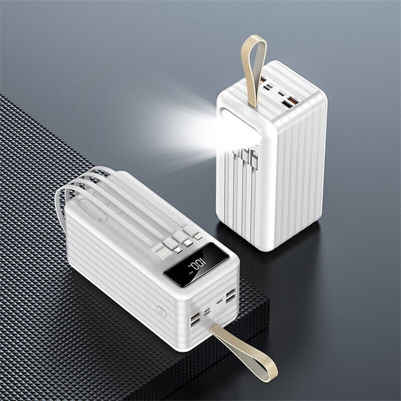 

Повербанк iBattery с емкостью 80000 mAh white со встроенным кабелем