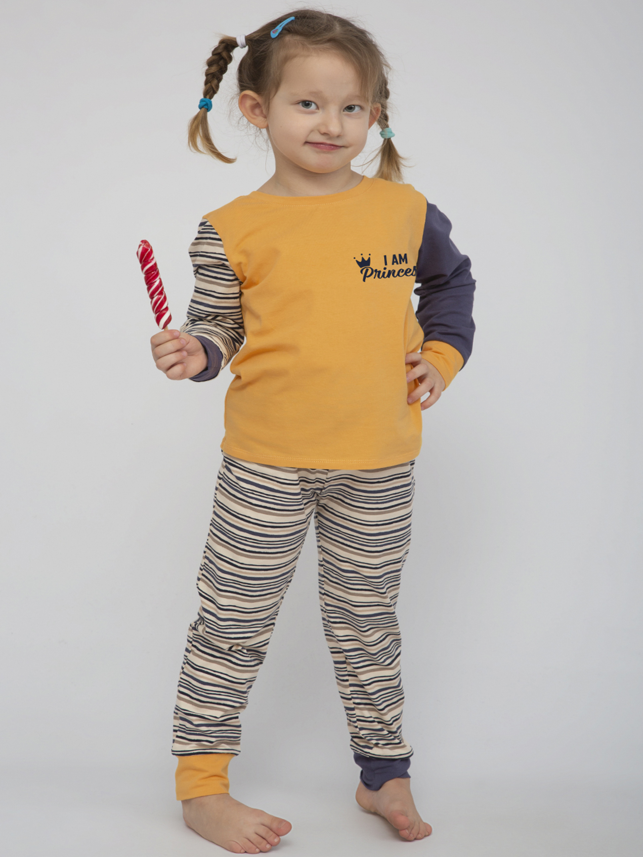 

Пижама (футболка с длинными рукавами + штаны) Roksana 1289 122-128 см Комбинированная