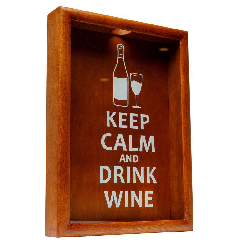 

Копилка для винных пробок BST PRK-53 38х28 см. Keep calm and drink wine