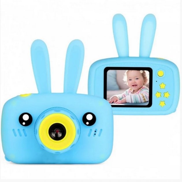 

Интерактивная игрушка , Цифровой детский фотоаппарат зайчик Bunny GM-30 Голубой