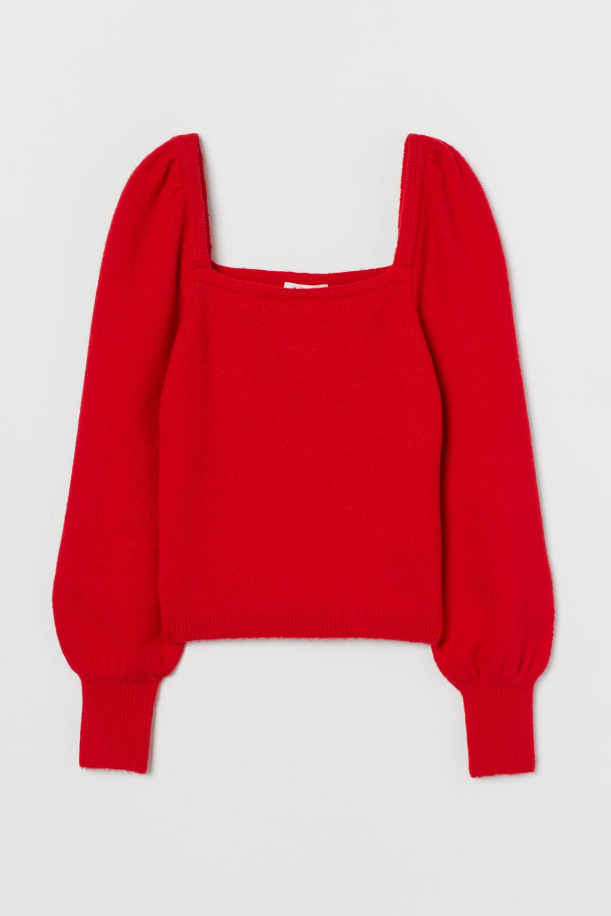 

Джемпер с пышным рукавом H&M xl Красный 0915529002