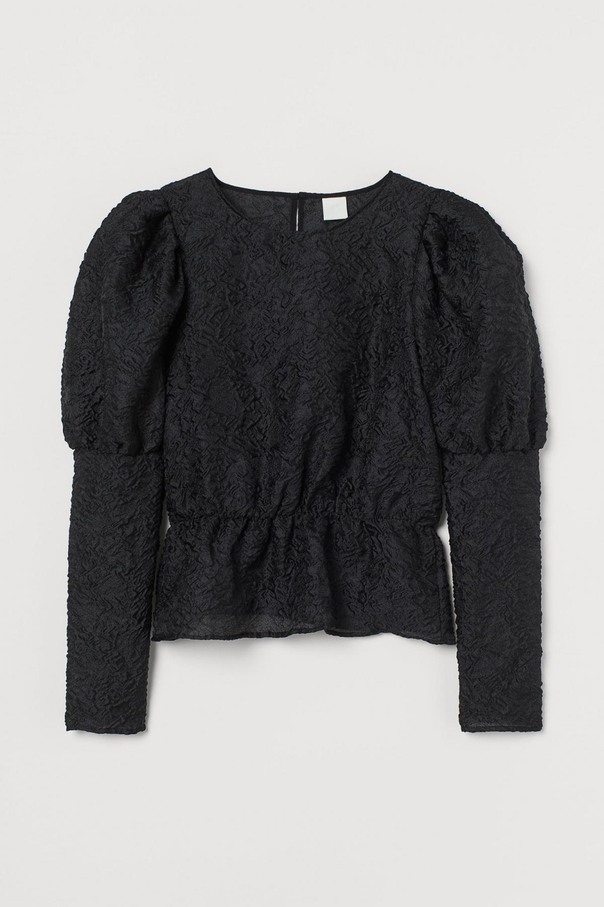 

Жаккардовая блузка H&M  Черная 0923710001, Жаккардовая блузка H&M l Черная 0923710001