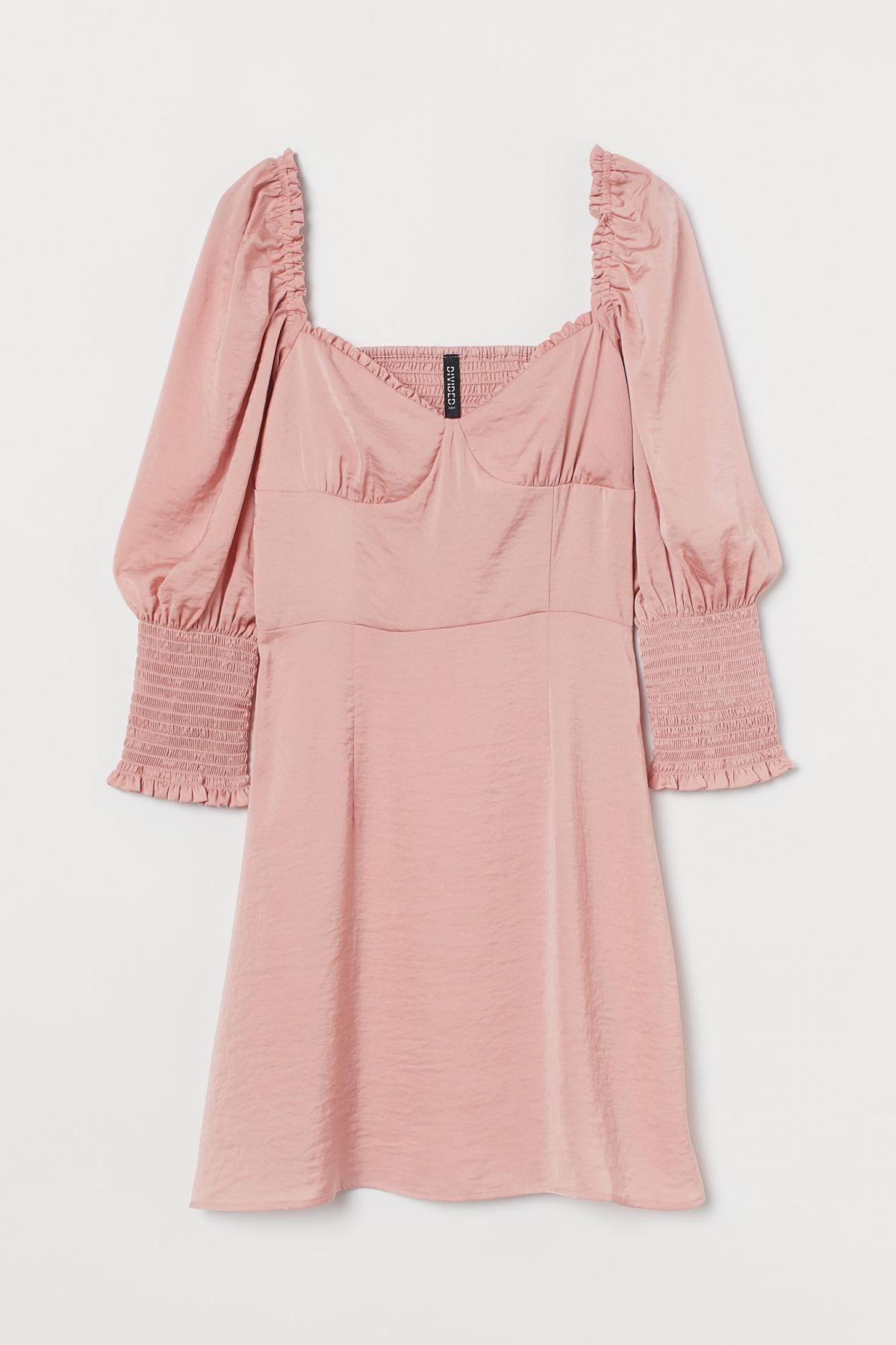 

Атласное платье H&M  Розовое 0932888002, Атласное платье H&M 38 Розовое 0932888002