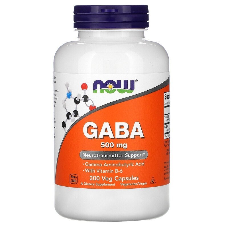 

Аминокислота NOW Foods GABA 500 мг 200 капсул