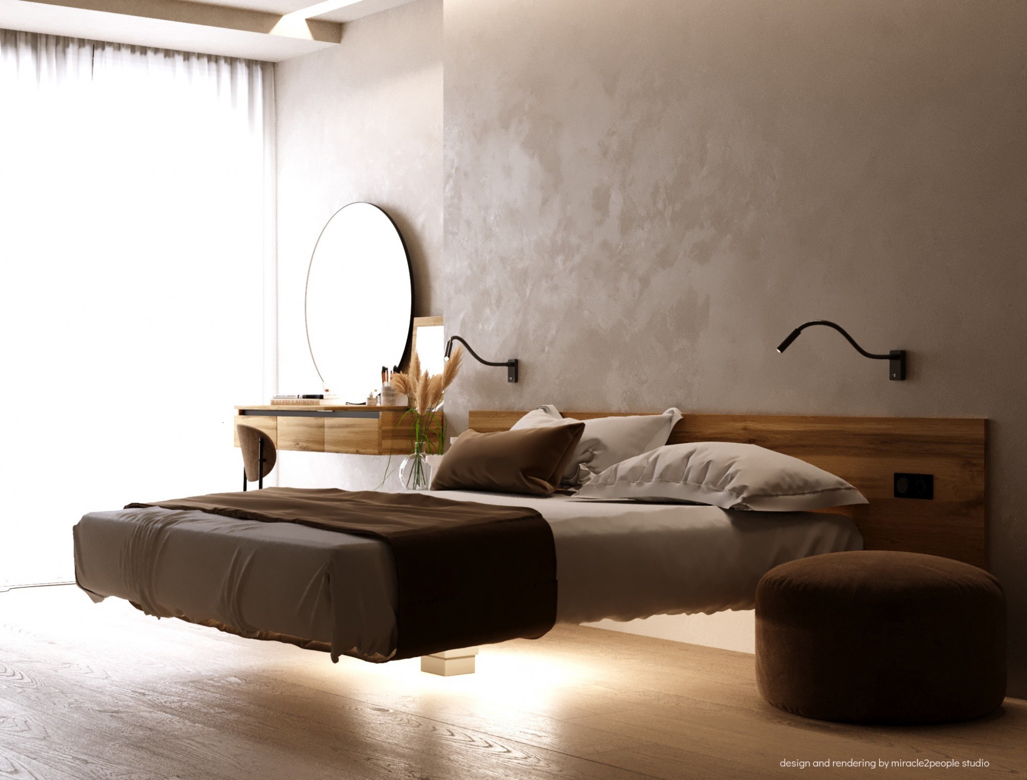 

Двуспальная парящая кровать с подсветкой Buddhabed Forest Big-size 180X200