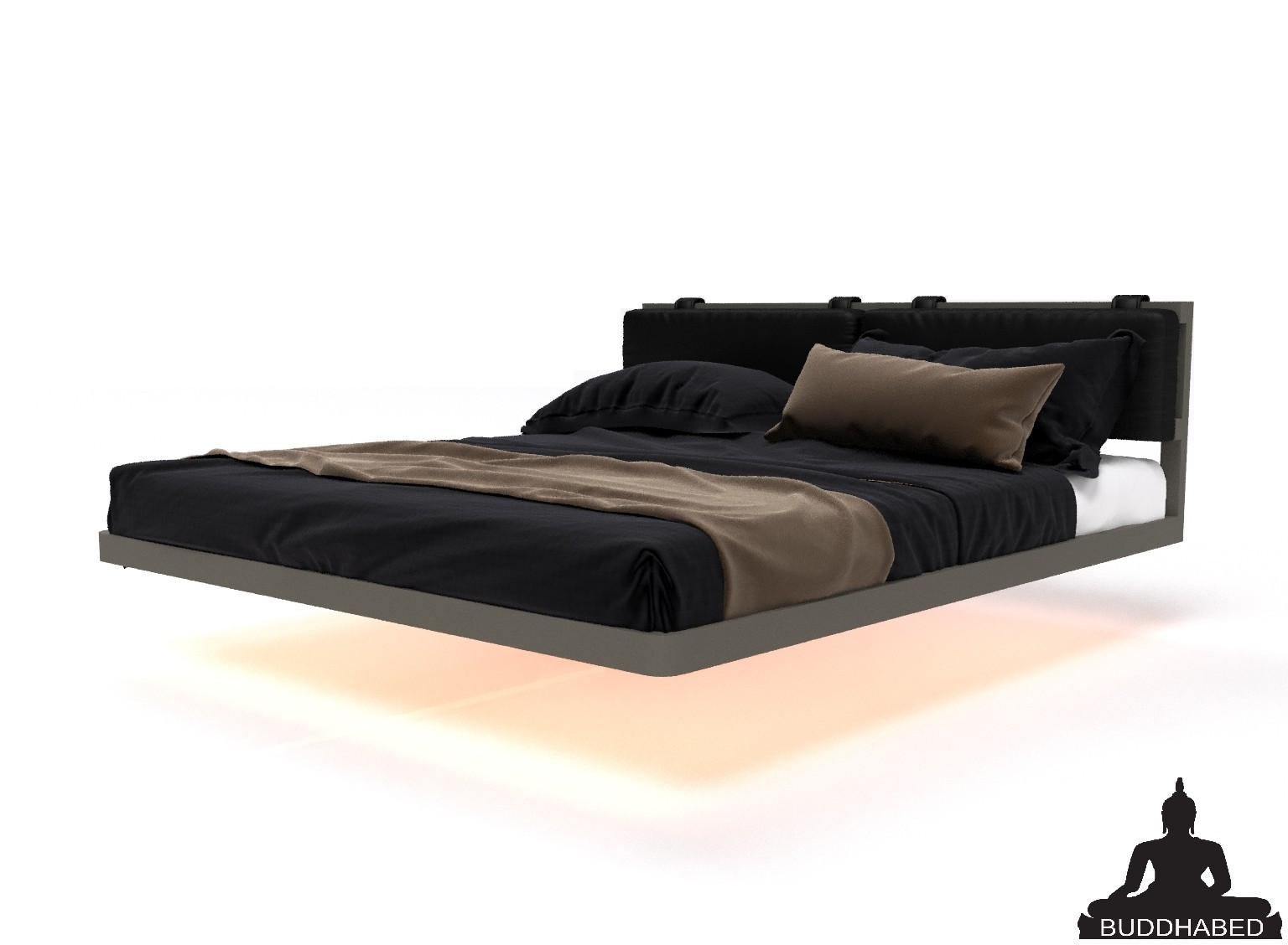 

Двуспальная парящая кровать с подсветкой Buddhabed Rock Fly Big-size 180X200 Черная