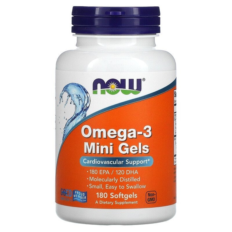 

Жирные кислоты Now Foods Omega-3 Mini Gels 180 капсул