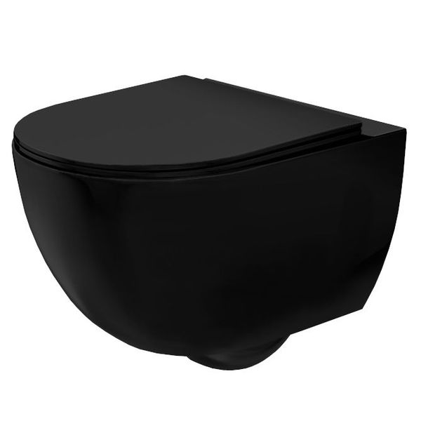 

Подвесной унитаз Rea Carlo Mini rimless flat black mat REA-C8489