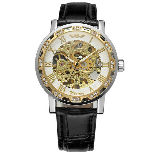 

Наручные часы Winner 8012C Diamonds Automatic Black-Silver-Gold-White