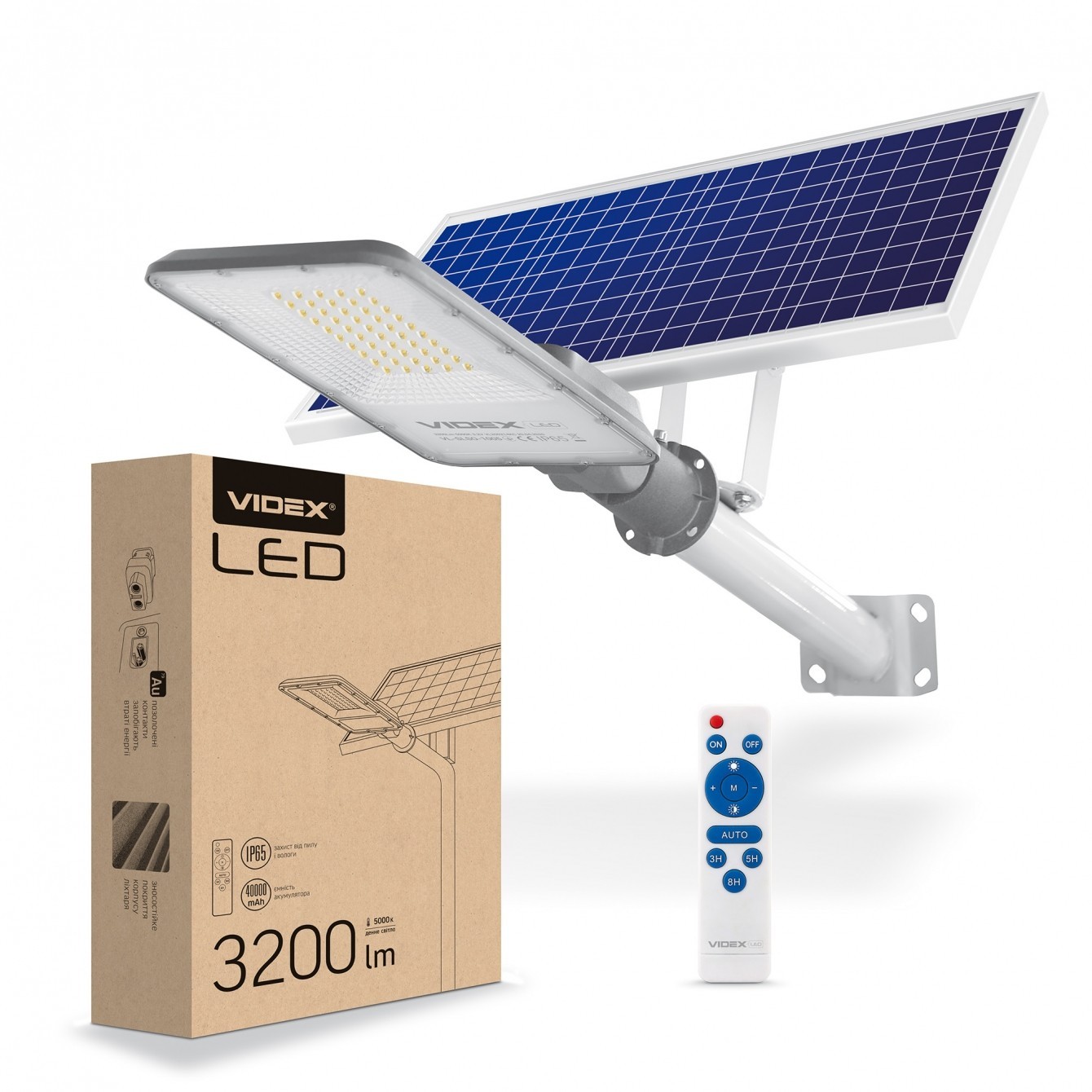 

LED фонарь уличный автономный VIDEX 40W 5000K