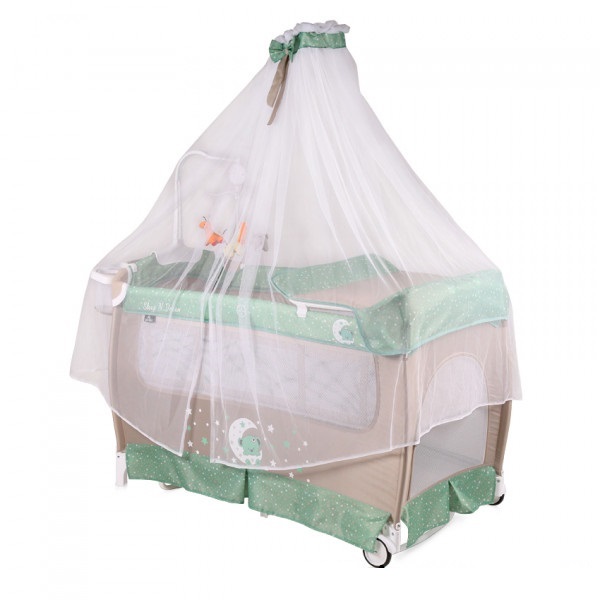 

Манеж Lorelli SLEEP'N'DREAM ROCKER с балдахином (green/beige moon bear)