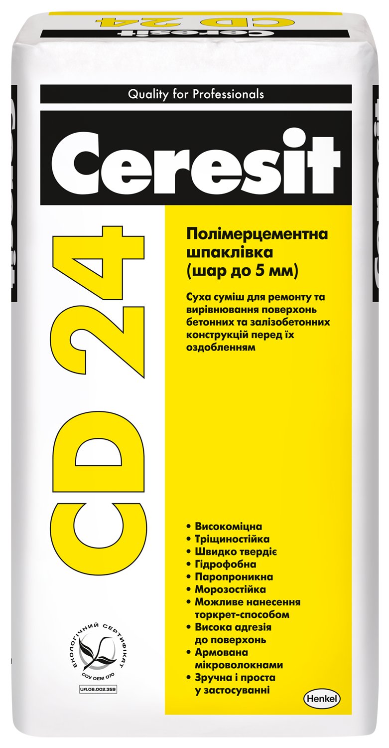 

Полімерцементна шпатлівка Ceresit CD24 25кг