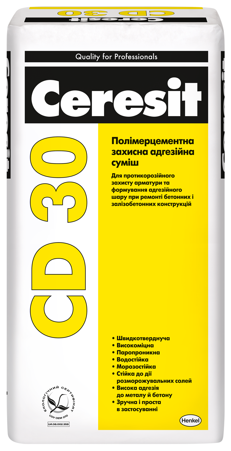 

Антикорозійний захист арматури Ceresit CD30 25кг