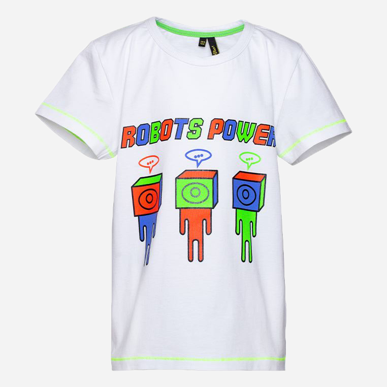 

Футболка Yumster Robots Power YE.11.03.022 134 см Белая